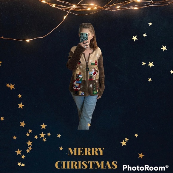 Heirloom collectibles Christmas Collection Zip up vintage Sweater Large - Picture 3 of 9